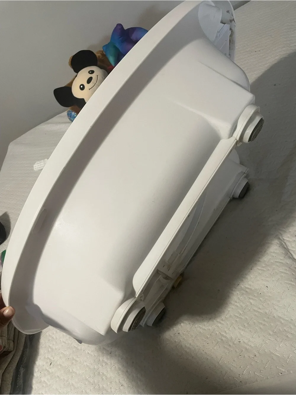 White Baby Bath Tub with Gray Support Pad - Kids Bath